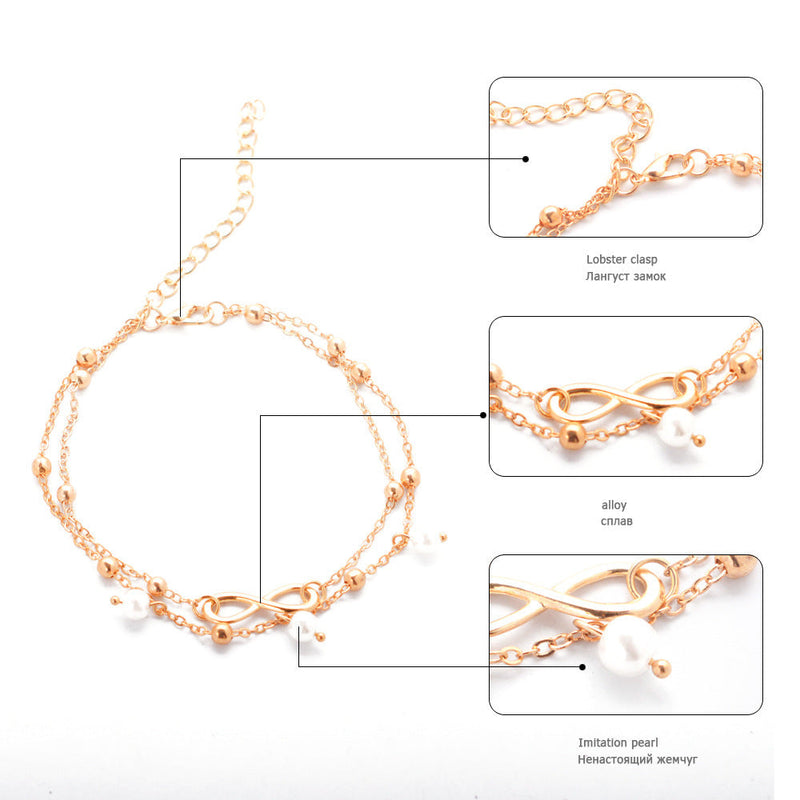 Infinity Pearl Anklet Jewelry