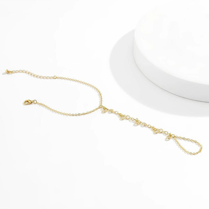 Stone Finger Chain Bracelet