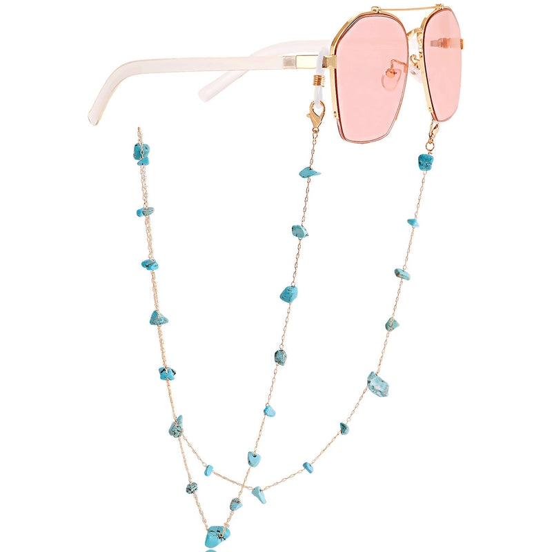 Women Sunglasses Holder Natural Stone Turquoise Sunglass Chain