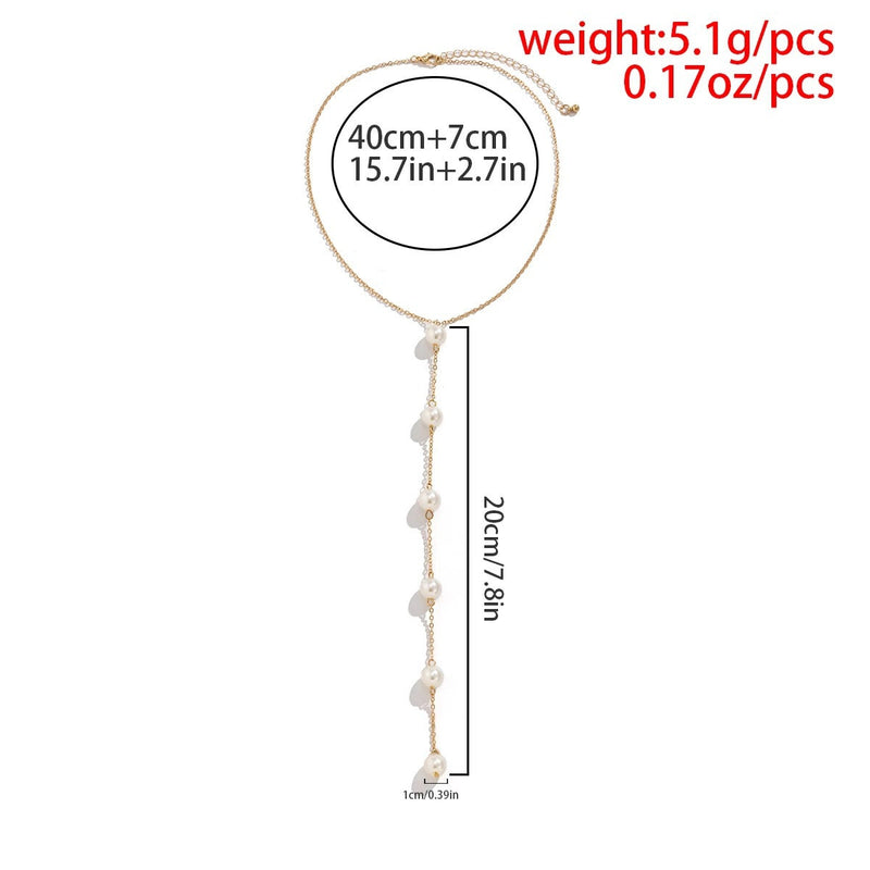 Long Pearls Pendant Necklaces for Women Sexy Tassel
