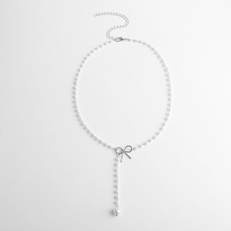 Bow Pearl Necklace Pendant butterfly Necklace