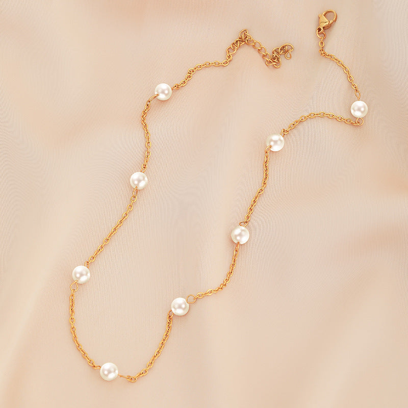 Round Pearl Choker Necklace