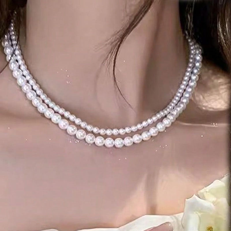 Extended Chain 8mm Pearl Necklace Chain Length 40-45cm