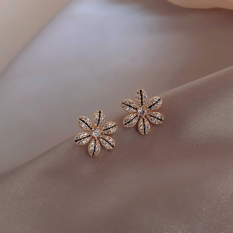 Rhinestone Flower Crystal Stud Earrings