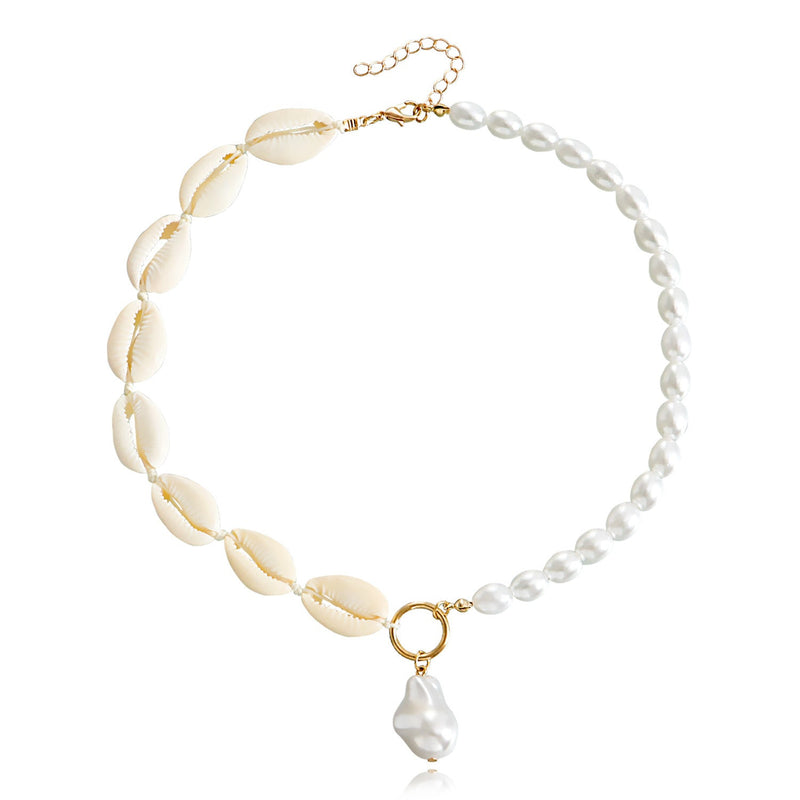 Fashion Pearl Pendant Chain Necklace Charm Faux Jewelry