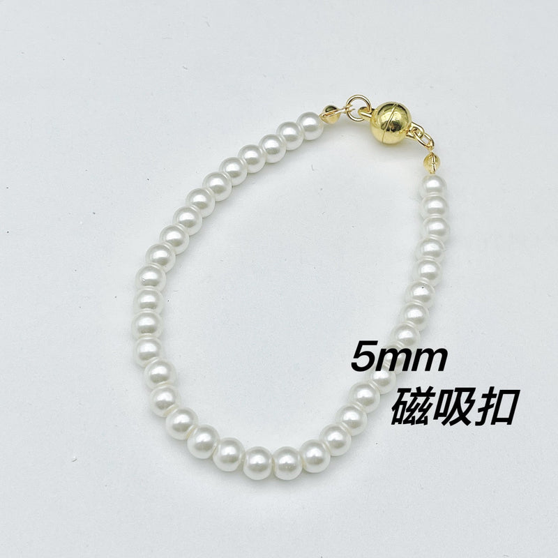 Glass Pearl Bracelet Woman Magnet Clasp