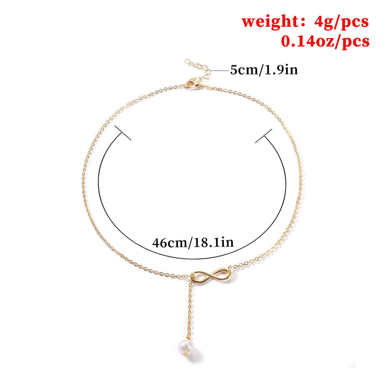 Infinity Lariat Pearl Necklace