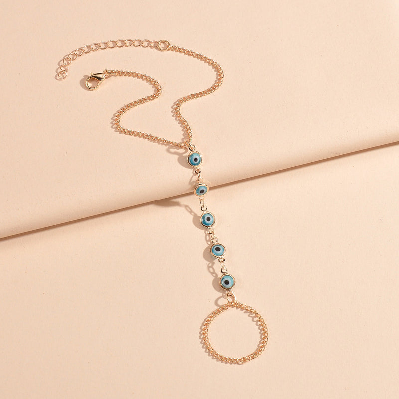 Blue Eye Finger Bracelet Hand Chain