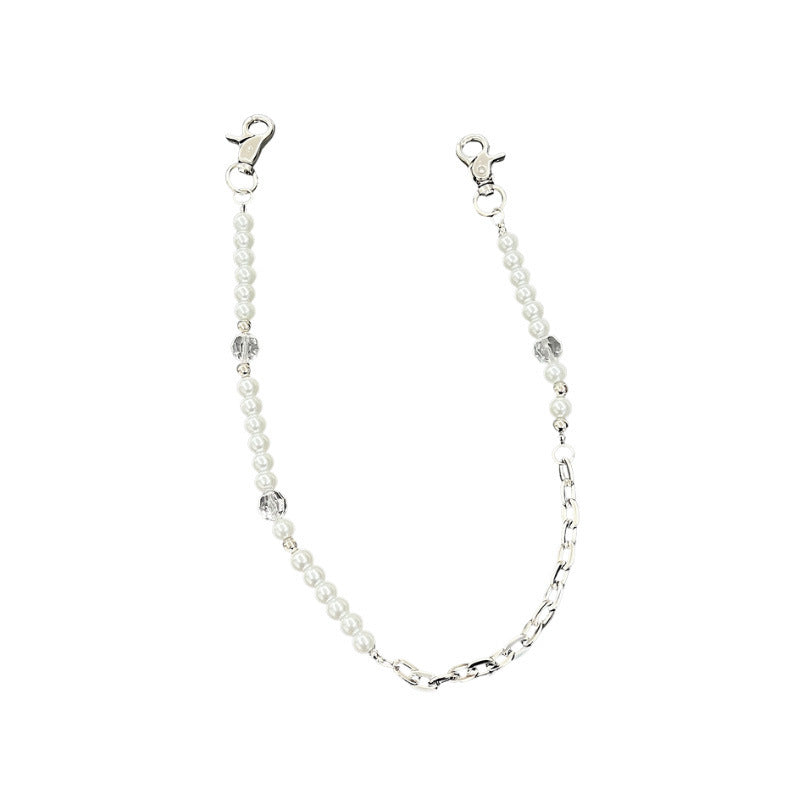 Irregular Imitated Pearl Glass Beaded Pants Chain