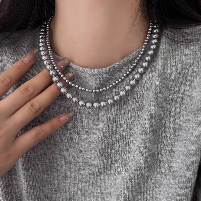 Layered Imitation Pearl Beaded Necklaces