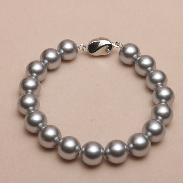 Elastic Beaded Shell Pearl Bracelet