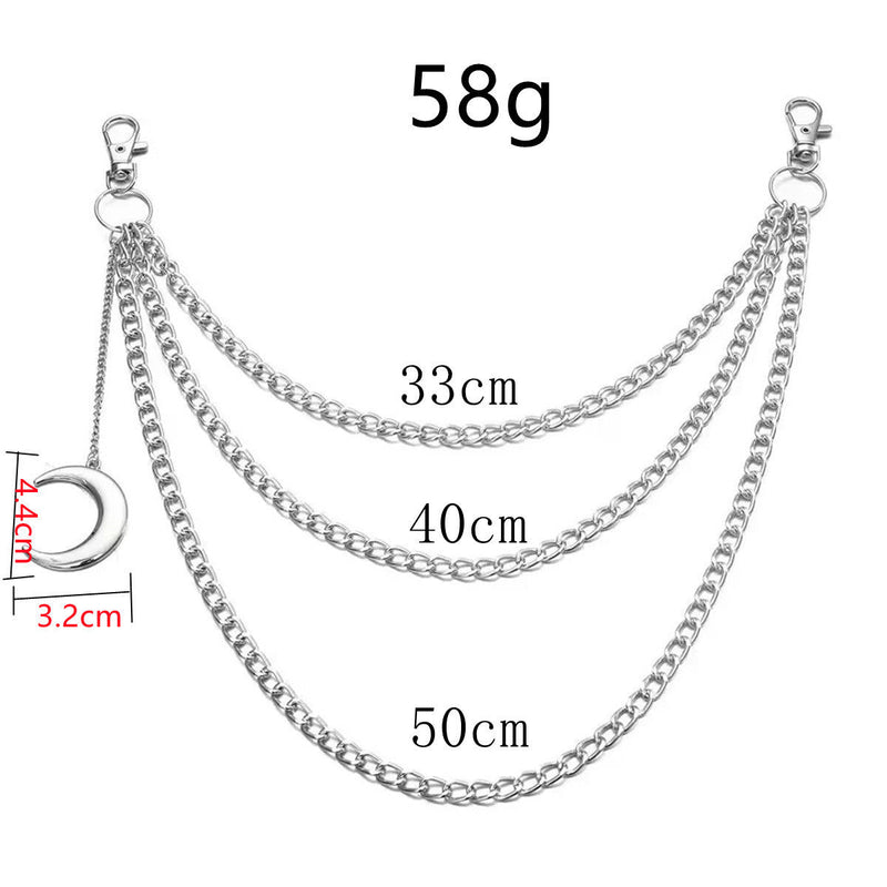 Jean Chain Belt Punk Metal Crescent Moon Geometric Chain Pants Chain