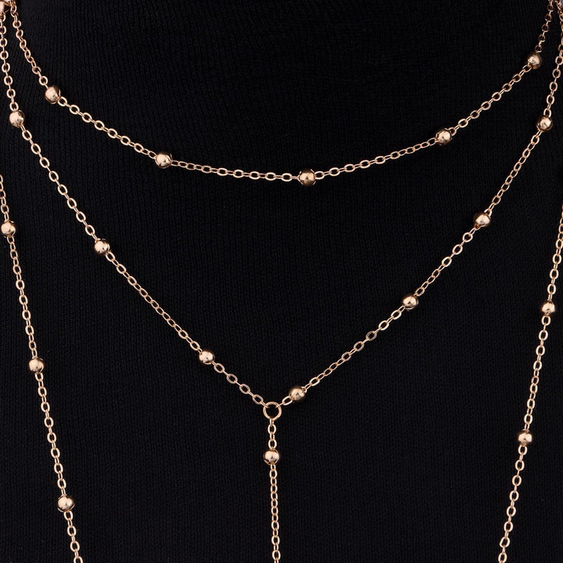 Double Cross Chain Popular Bead Chain Sexy Body Jewelry