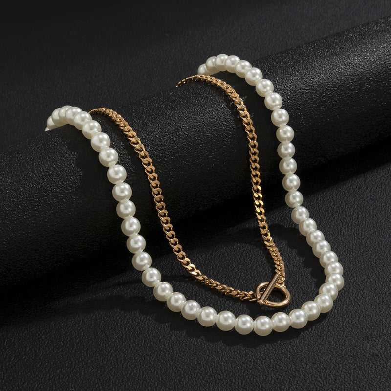 Fashion Baroque Pearl Chain Necklace Women Collar