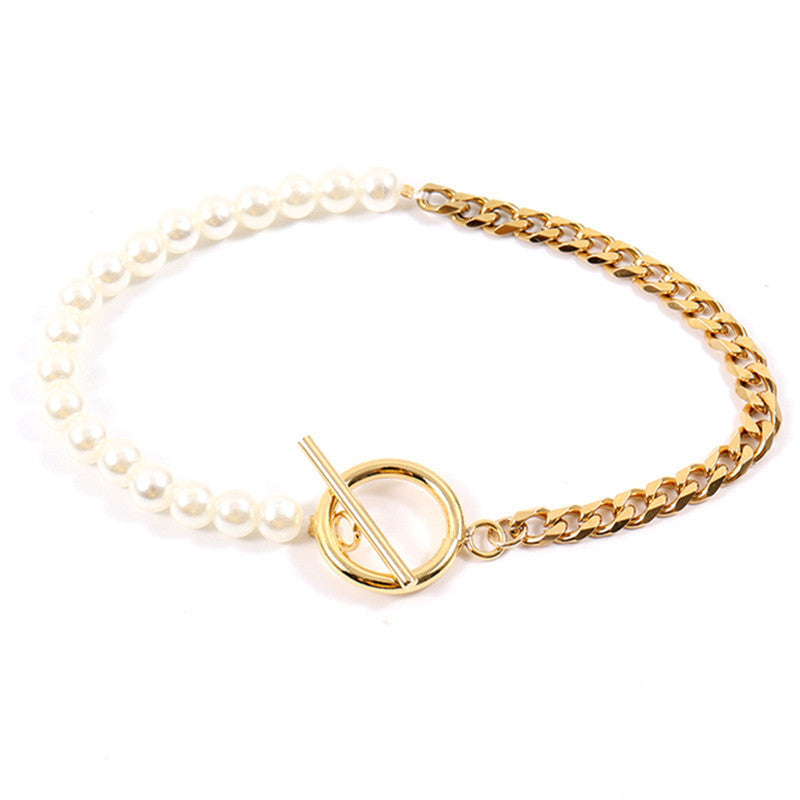 Elegant Baroque Pearl String Bracelet