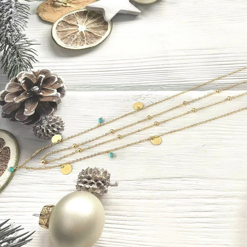 Holiday Turquoise Sequins Pendant Waist Chain