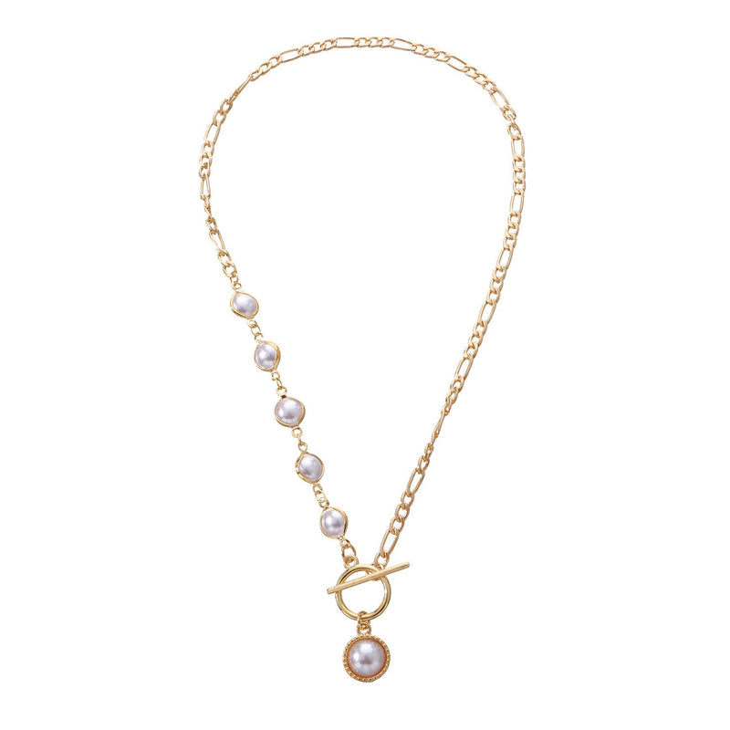 Punk OT Pearl Chain Necklace