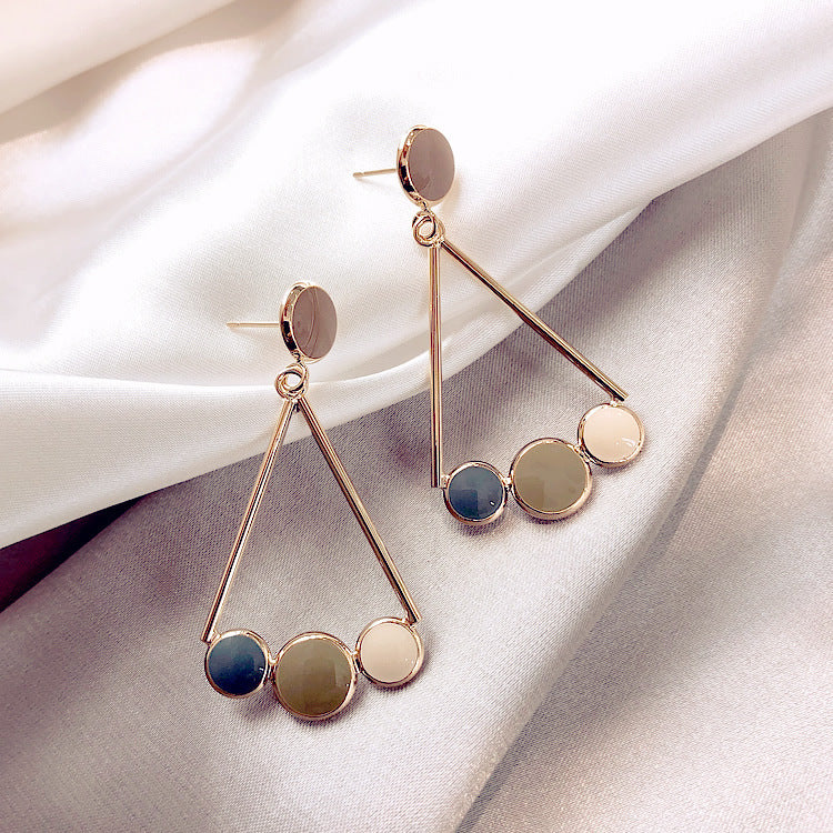 Colorful Triangle Stud Drop Earring
