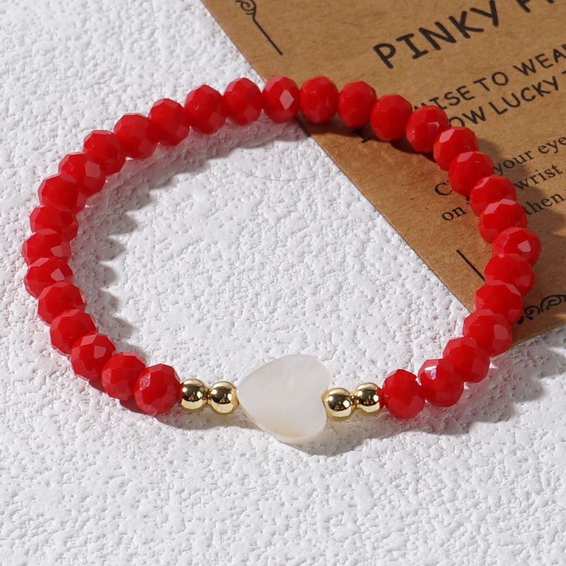 Red Crystal Bead Heart Bracelets