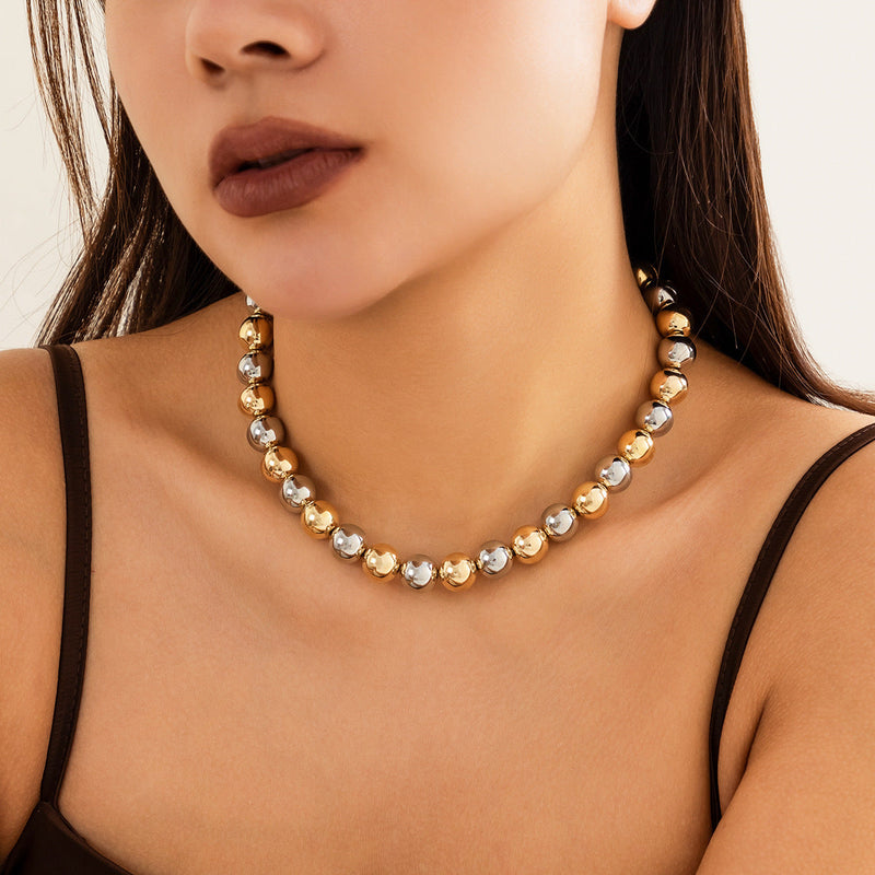 Large Pearl Bead Punk Choker Necklace