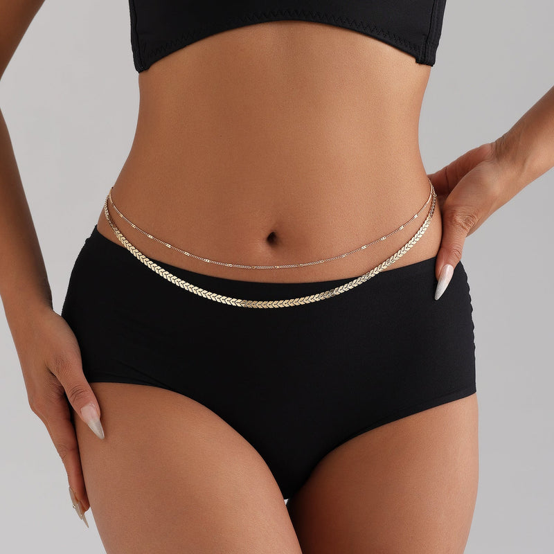 Sexy Body Waist Chain Jewelry Layered Metal Snake Bone Chain