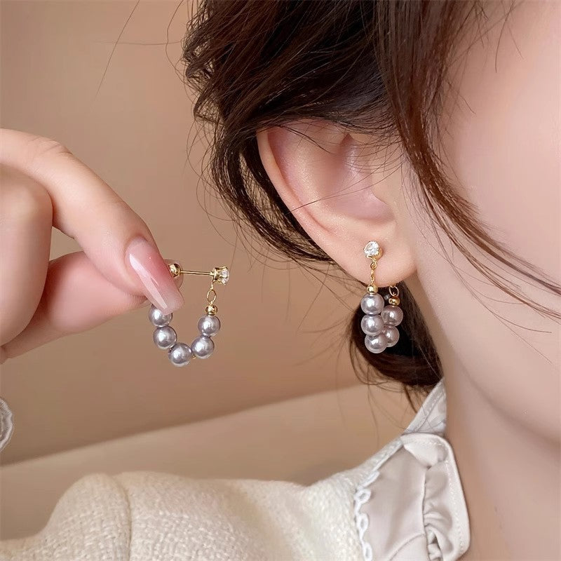 Pearl Beaded Stud Earrings