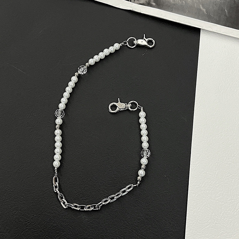 Irregular Imitated Pearl Glass Beaded Pants Chain