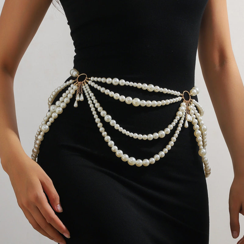 Multi-Layer Pearl Belt New Bead Skirt Chain