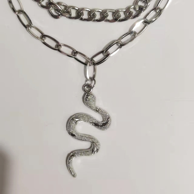 Multilayer Chain Snake Pendant Necklace