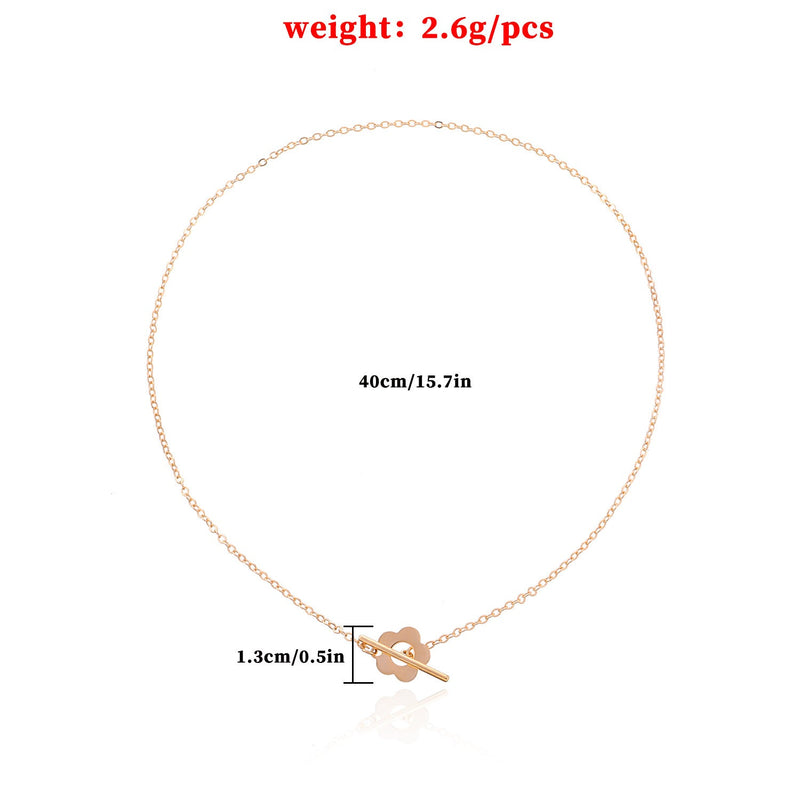 Chain Necklace Women Flower Lock Collar