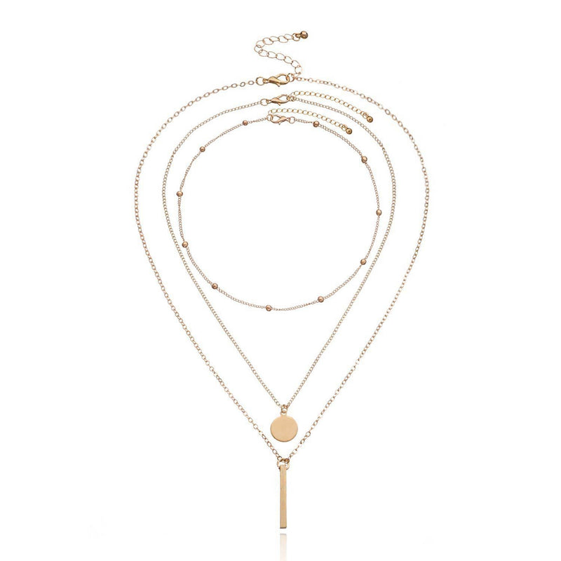 Multilayer Bar Necklace Boho Layered