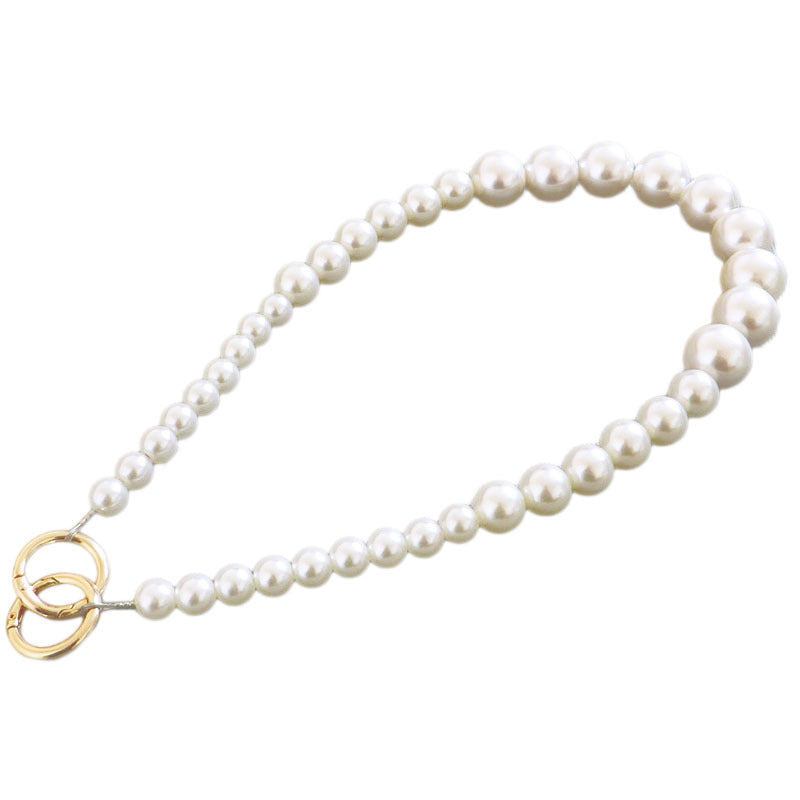 Large Pearl Beaded Chain Shoulder Strap Bag Cute Accessories