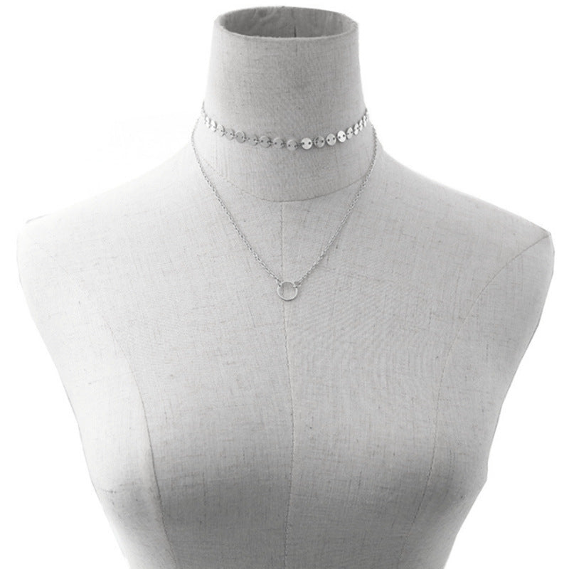 Sexy Multi-layer Sequined Chain Necklace