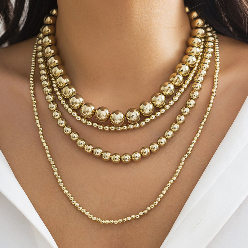 Multi Layered Large CCB Bead Chain Necklace