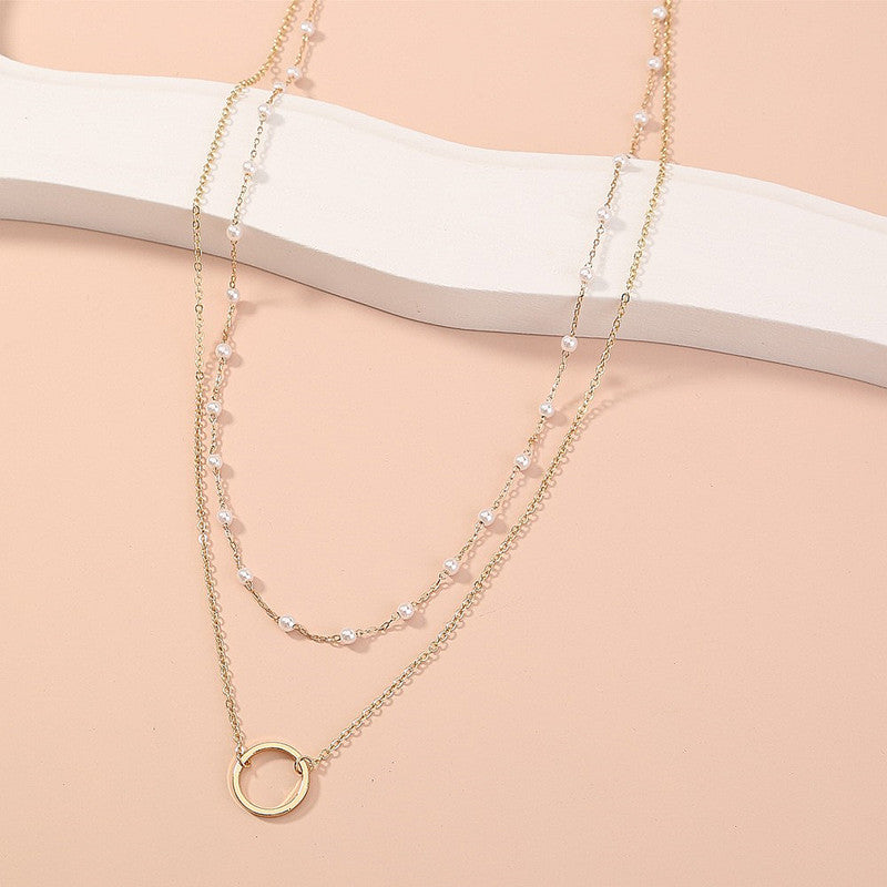 Bohemian Multilayer Pearl Chain Necklace