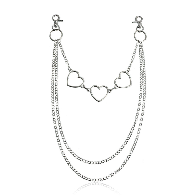 Hollow Heart Pendant Pocket Punk Chain Waist Chains