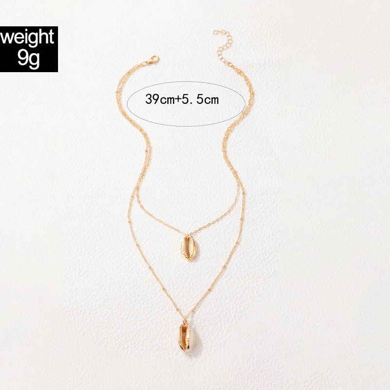 Gold Plated Sea Shell Pendant Necklace