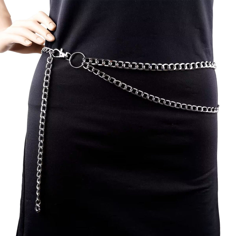 Multilayer Metal Waist Chain Dress Belts Metal Belt for Women