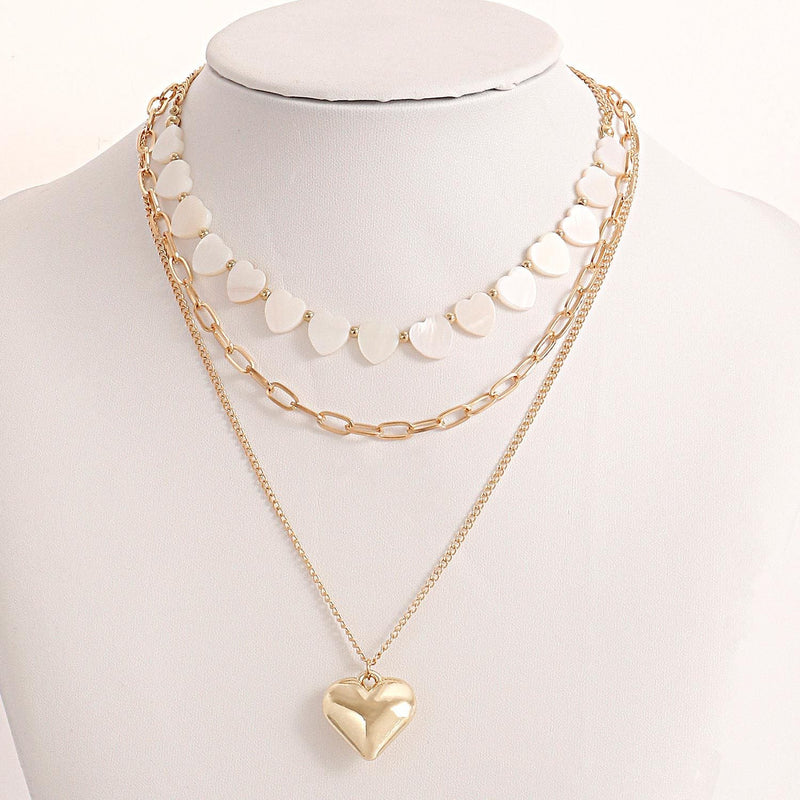 Baroque Style Imitation Pearl Peach Heart Necklace