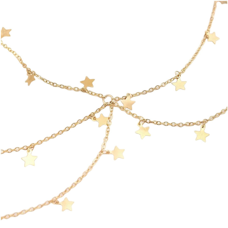 Sexy Multilayer Star Pendant Tassels Handmade Body Chain