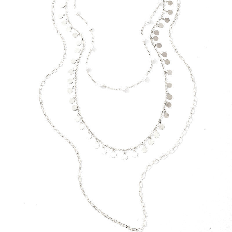 Multi Round Small Disc Charm Necklace