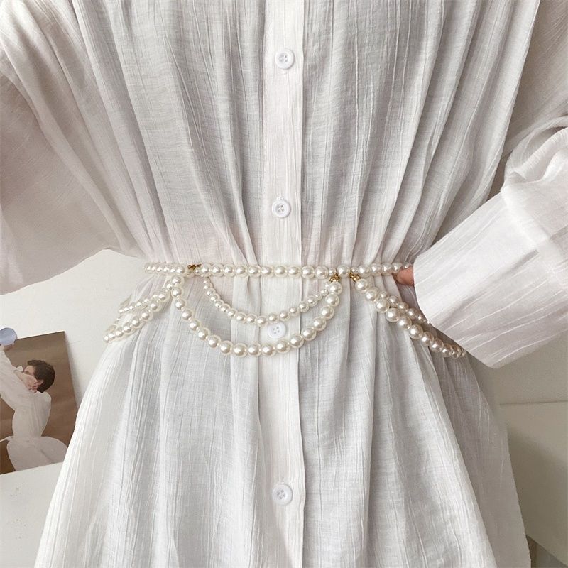 Waist Chain Multi-Layer Pearl Tassel