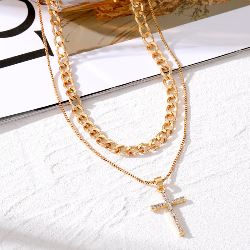 Vintage Gold Plated Double Layer Chain Necklace