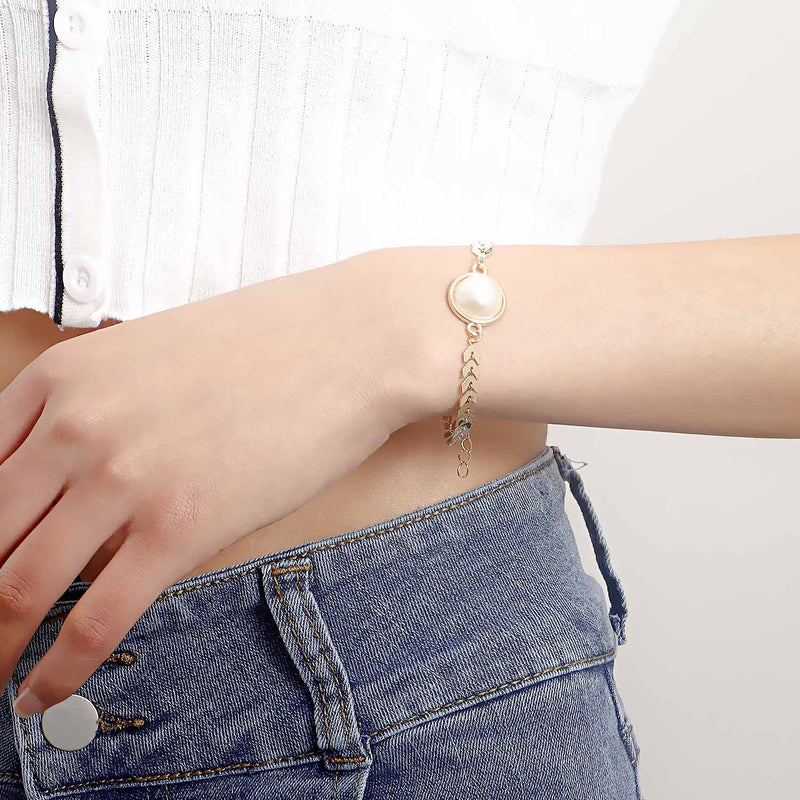 Wheat Chain Pearl Bracelets