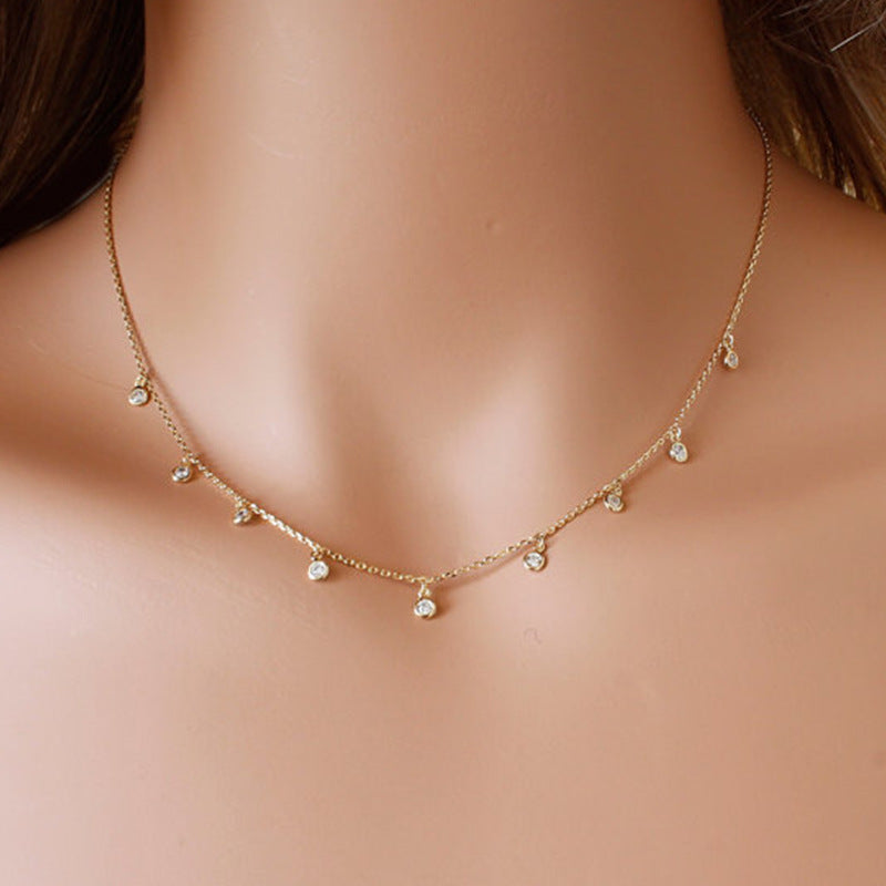 Clear Stone Charms Choker Necklace Jewelry