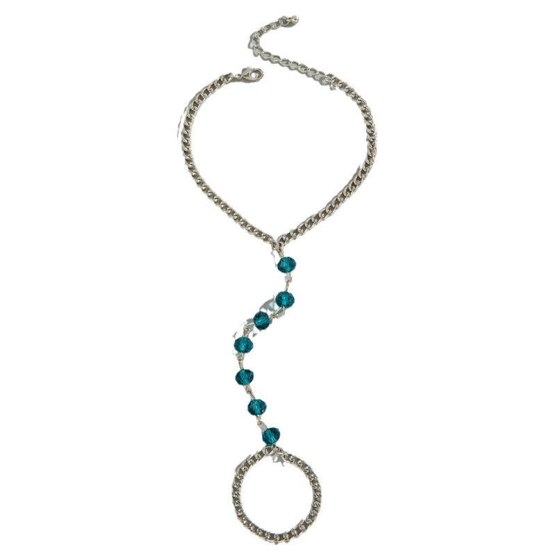 Shiny Crystal Bead Toe Ring Bracelet Anklet Jewelry