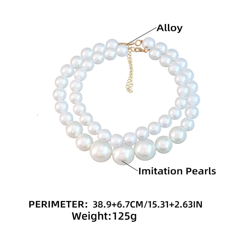 Elegant Double Layered Baroque Pearl Choker Necklace Set
