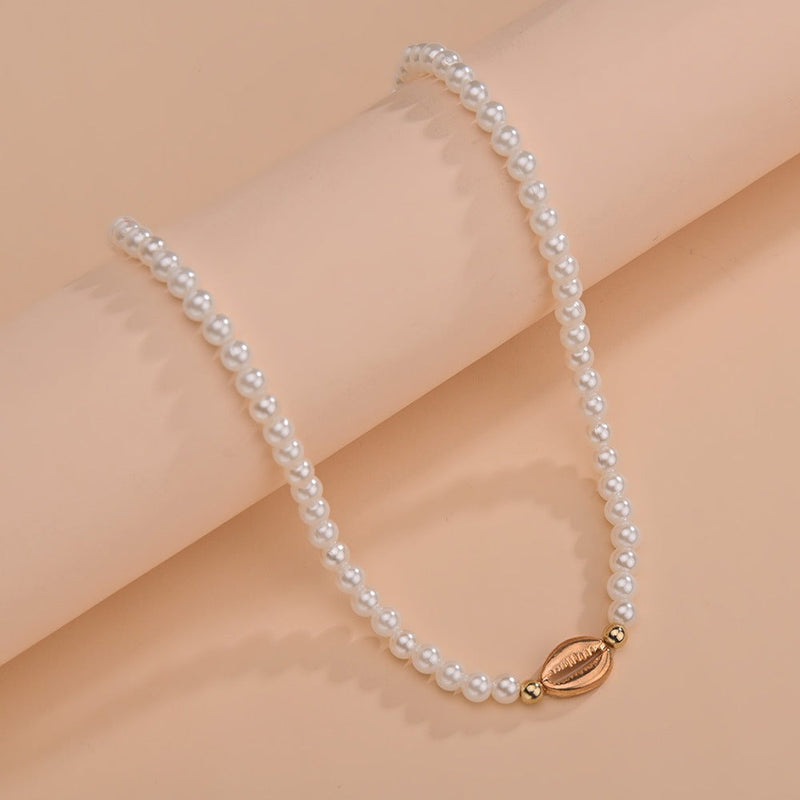 Shell Shape Pearl Choker Necklaces