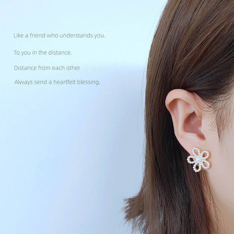 Elegant Large Floral Flower Earrings