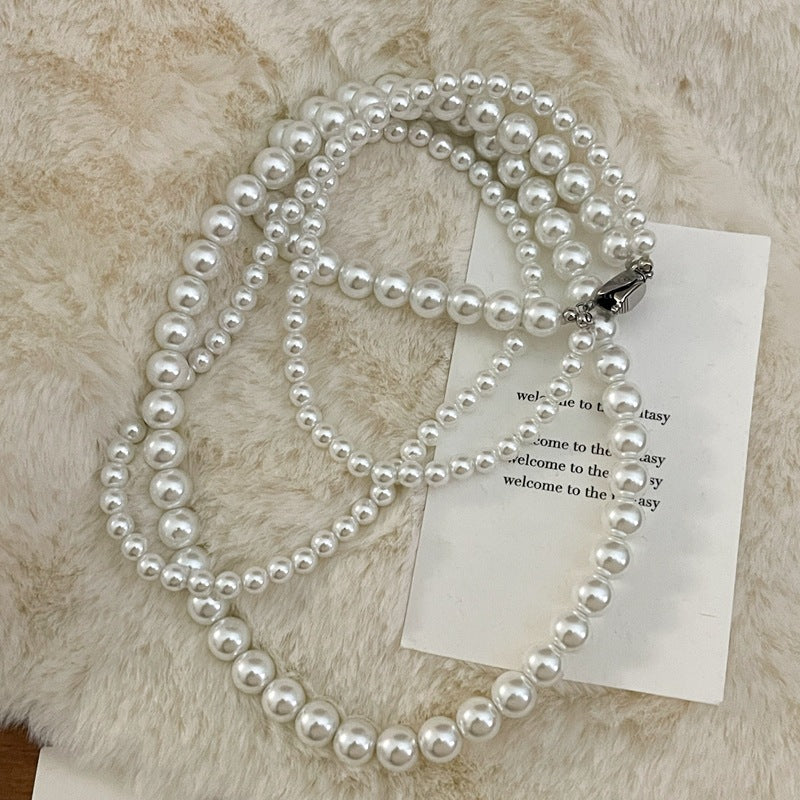 Beaded Jewelry Artificial Traditional Round Pearl Necklace